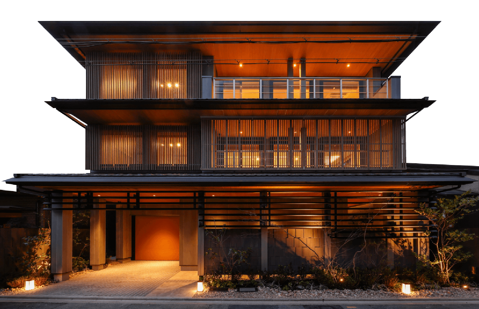 パーチェ三条菊鉾町の夜の外観写真